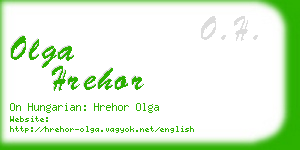 olga hrehor business card
